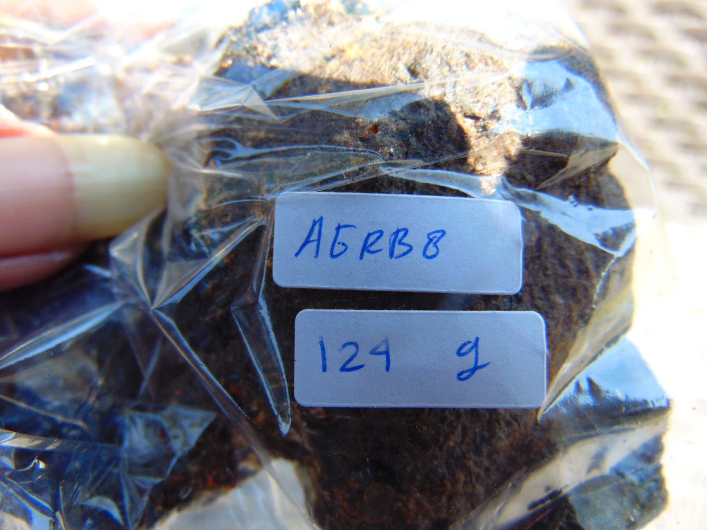 124 gram Rough Raw Indonesian Blue Amber for Healing AGRB8
