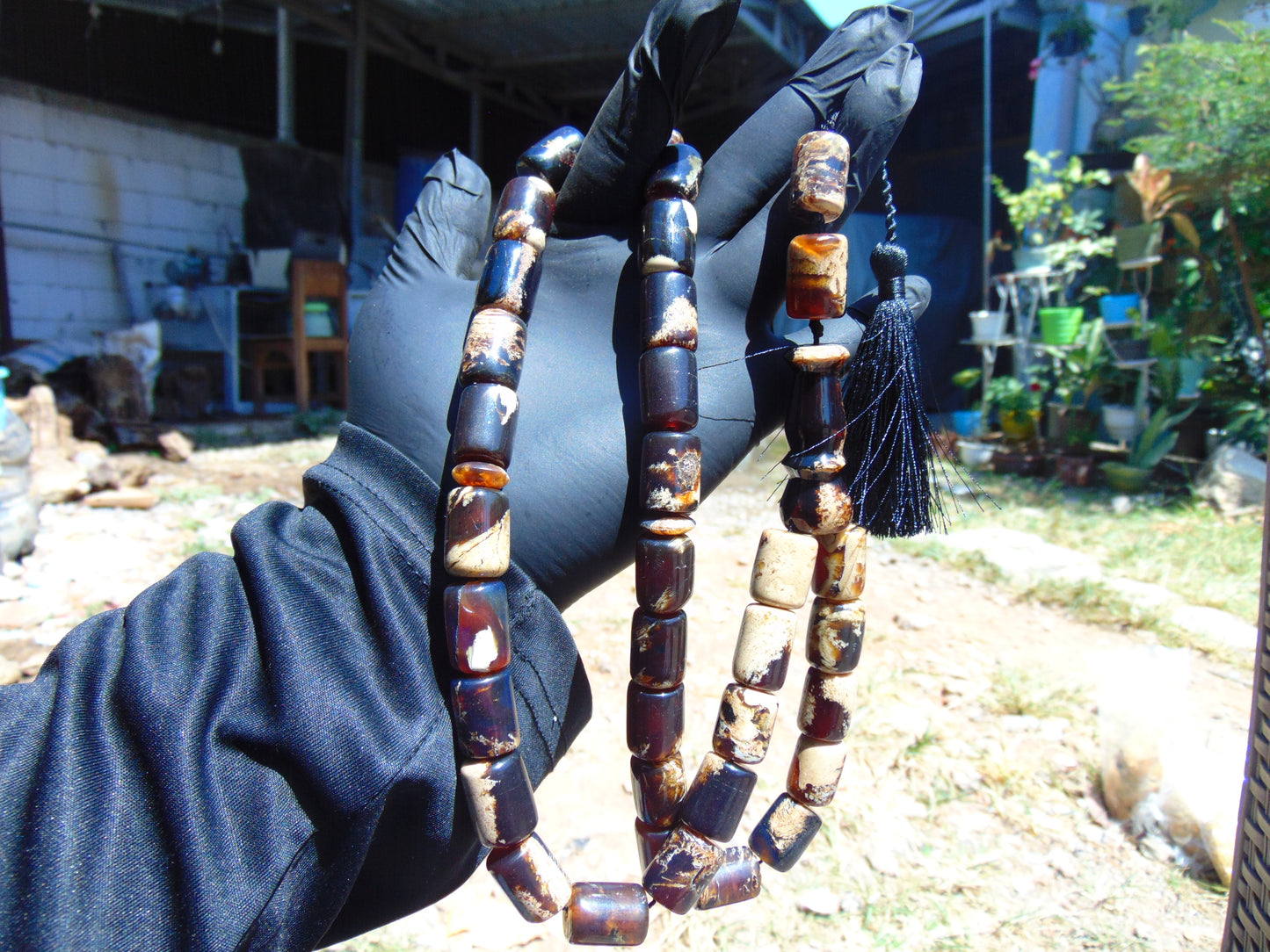 100 gr Tasbih Mesbah Rosary Komboloi 33+2 Beads Indonesian Red White Amber for Healing 26TBA07