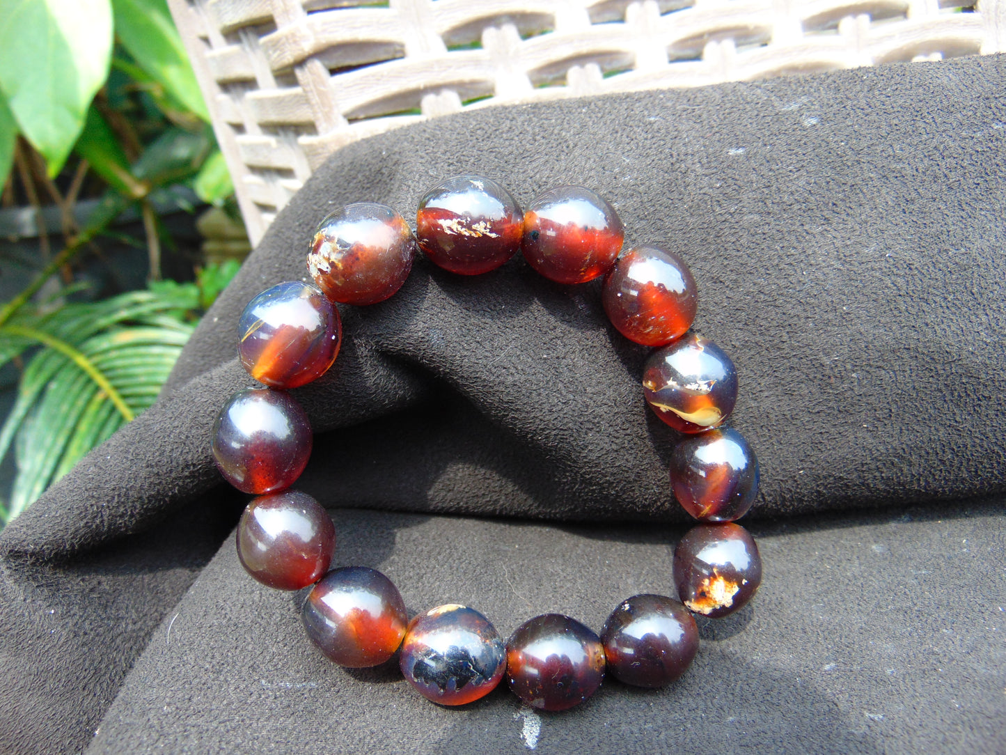 22 gram 14 Beads Mala Bracelet Indonesian amber 13x16 mm for Healing A14G98