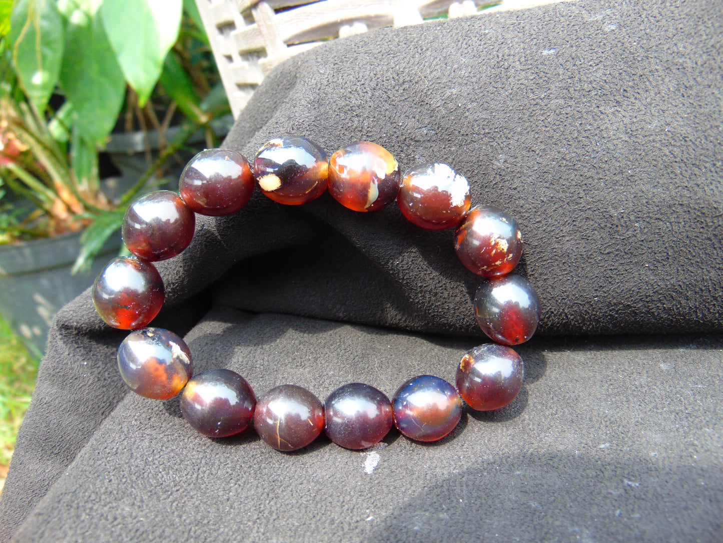 22 gram 14 Beads Mala Bracelet Indonesian amber 13x16 mm for Healing A14G98