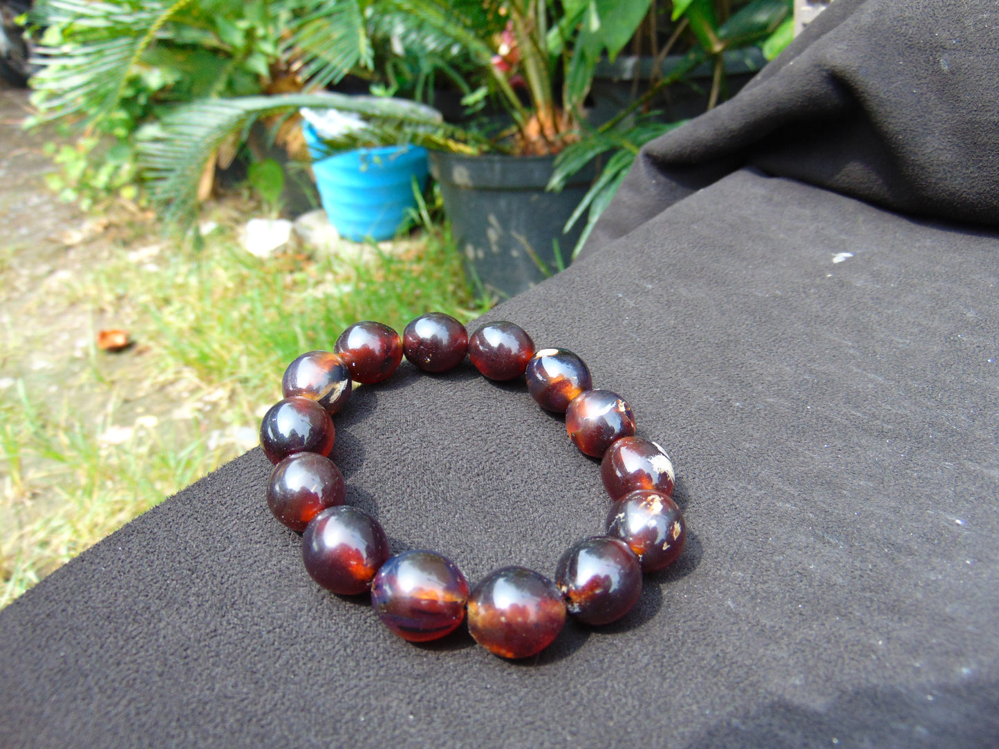22 gram 14 Beads Mala Bracelet Indonesian amber 13x16 mm for Healing A14G98