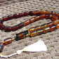 112 gr Tasbih Mesbah Rosary 33+2 Beads Indonesian Blue Amber for Healing 26TBA09