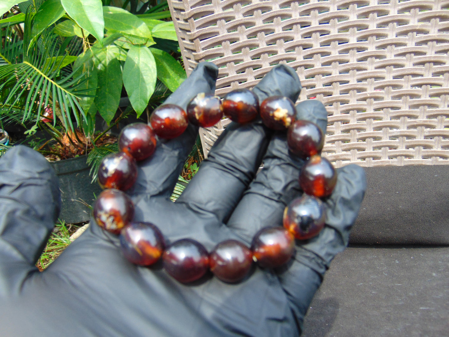 22 gram 14 Beads Mala Bracelet Indonesian amber 13x16 mm for Healing A14G98
