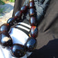 183 gr Big Necklace Indonesian dark red Amber for Healing A796