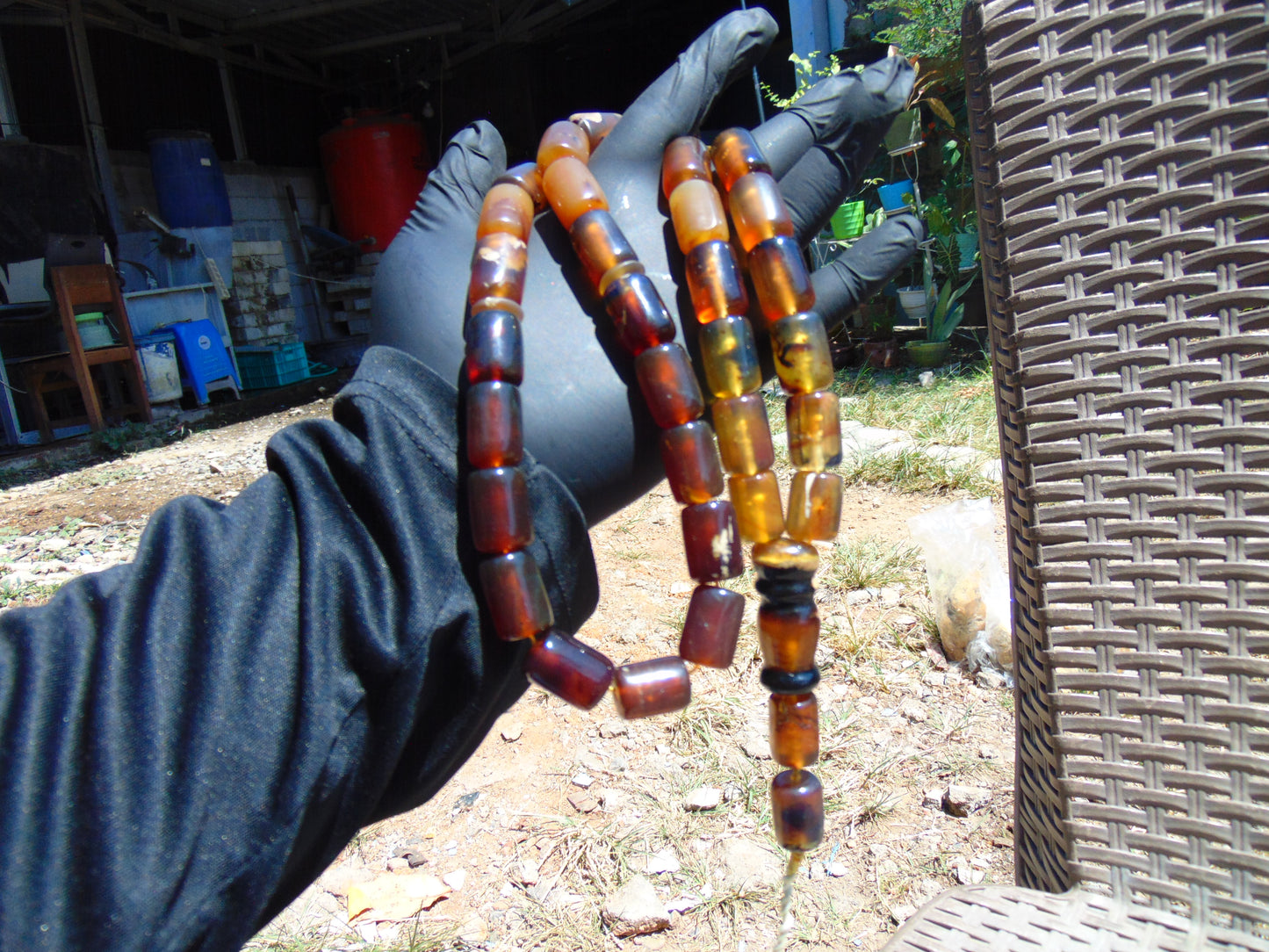 112 gr Tasbih Mesbah Rosary 33+2 Beads Indonesian Blue Amber for Healing 26TBA09