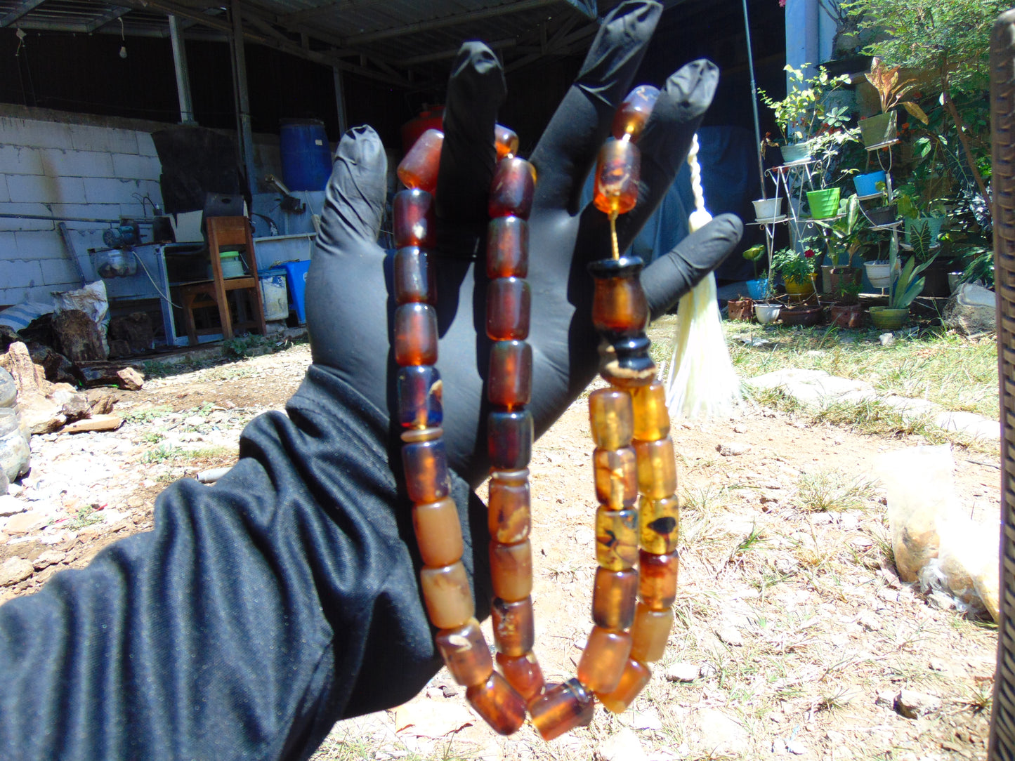 112 gr Tasbih Mesbah Rosary 33+2 Beads Indonesian Blue Amber for Healing 26TBA09