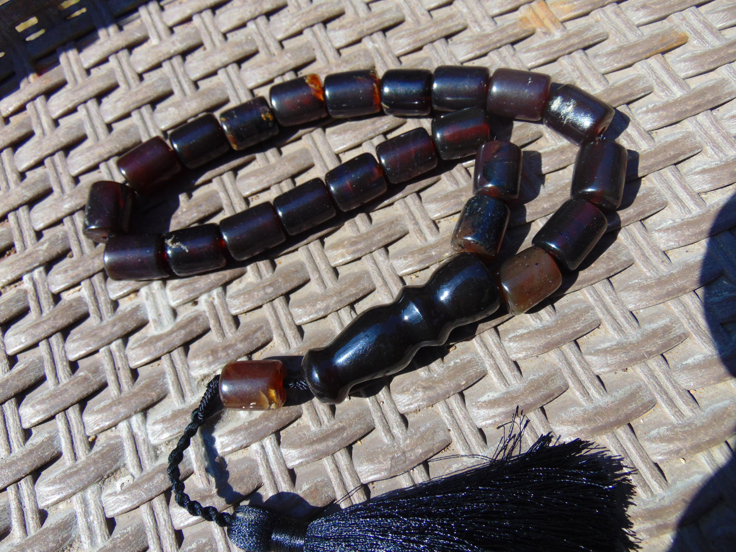 59 gr Komboloi Rosary 22+1 Beads Indonesian Cherry Red Amber for Healing 26COA11