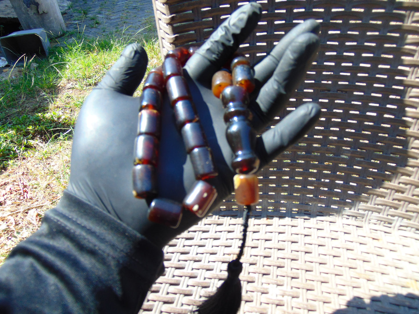 59 gr Komboloi Rosary 22+1 Beads Indonesian Cherry Red Amber for Healing 26COA11