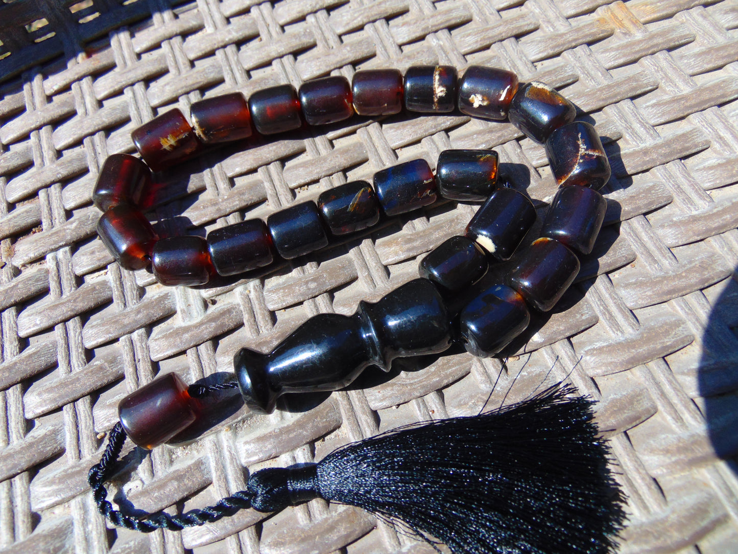 51 gr Komboloi Rosary 22+1 Beads Indonesian Cherry Red Amber for Healing 26COA10
