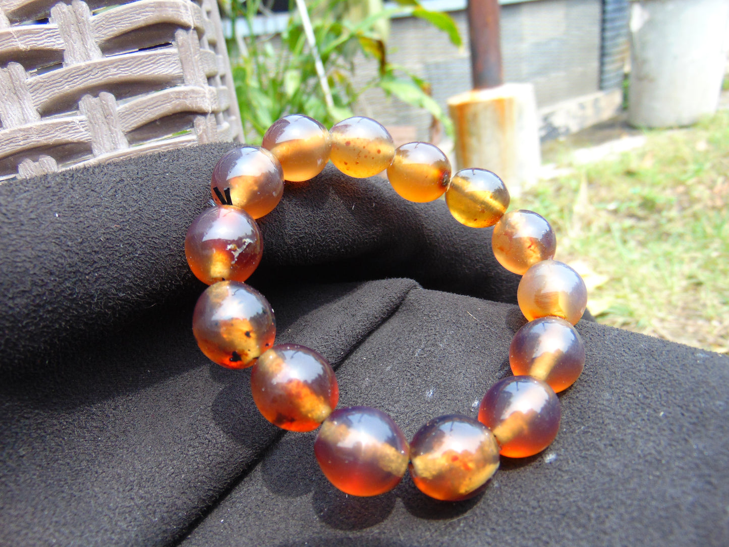 24 gram 14 Beads Mala Bracelet Indonesian amber 13x16 mm for Healing A14G74