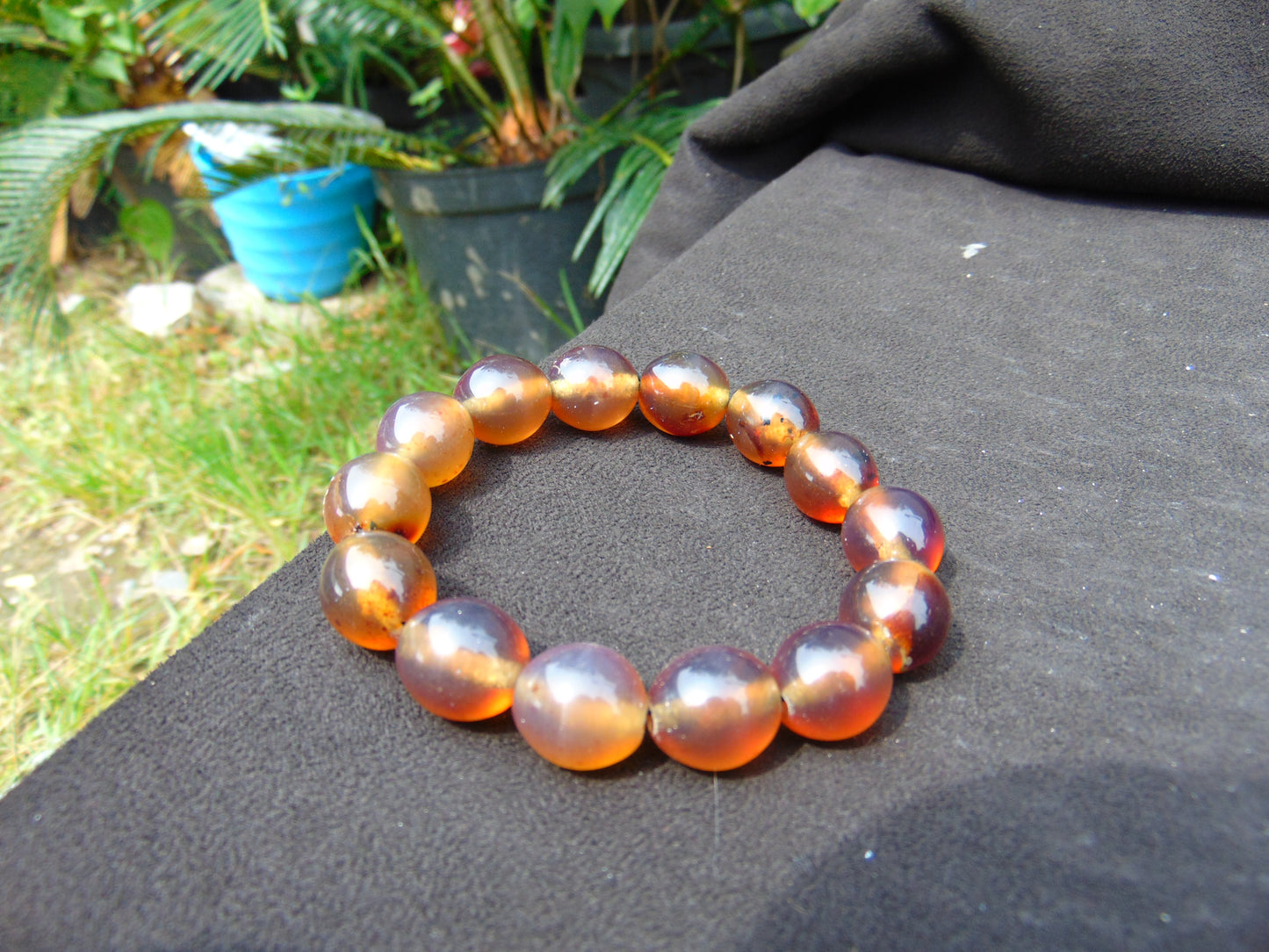 24 gram 14 Beads Mala Bracelet Indonesian amber 13x16 mm for Healing A14G74