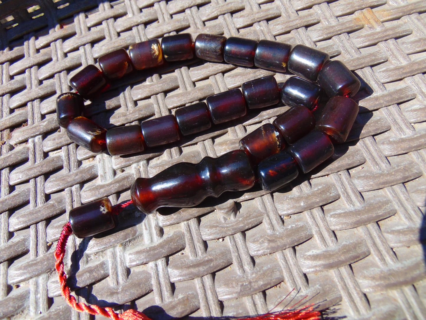 56 gr Komboloi Rosary 22+1 Beads Indonesian Blue Blue Amber for Healing 26COA08