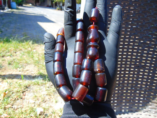 56 gr Komboloi Rosary 22+1 Beads Indonesian Blue Blue Amber for Healing 26COA08