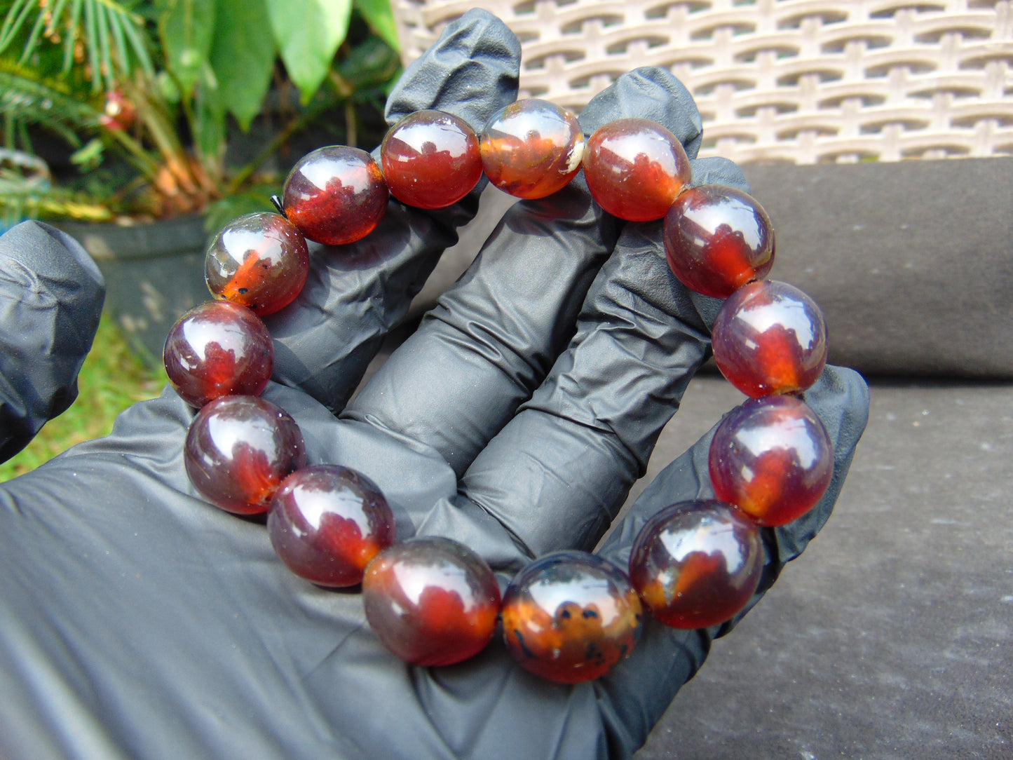 22 gram 14 Beads Mala Bracelet Indonesian amber 13x16 mm for Healing A14675