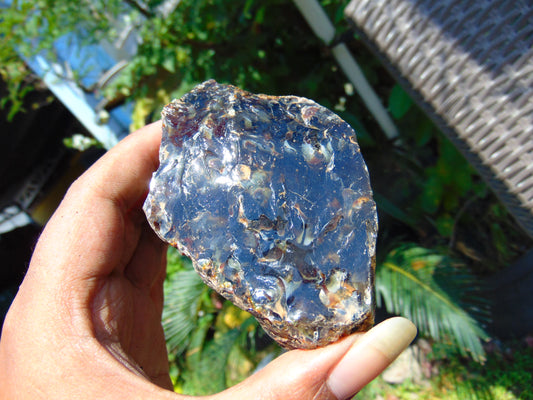 122 gram Rough Raw Indonesian Inclusion Blue Amber for Healing AGRB34