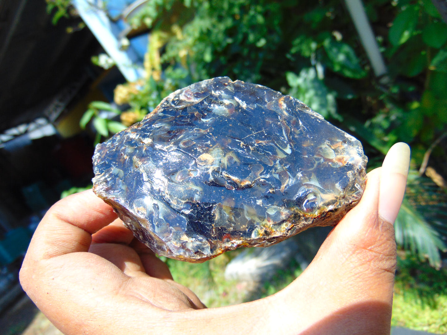 122 gram Rough Raw Indonesian Inclusion Blue Amber for Healing AGRB34
