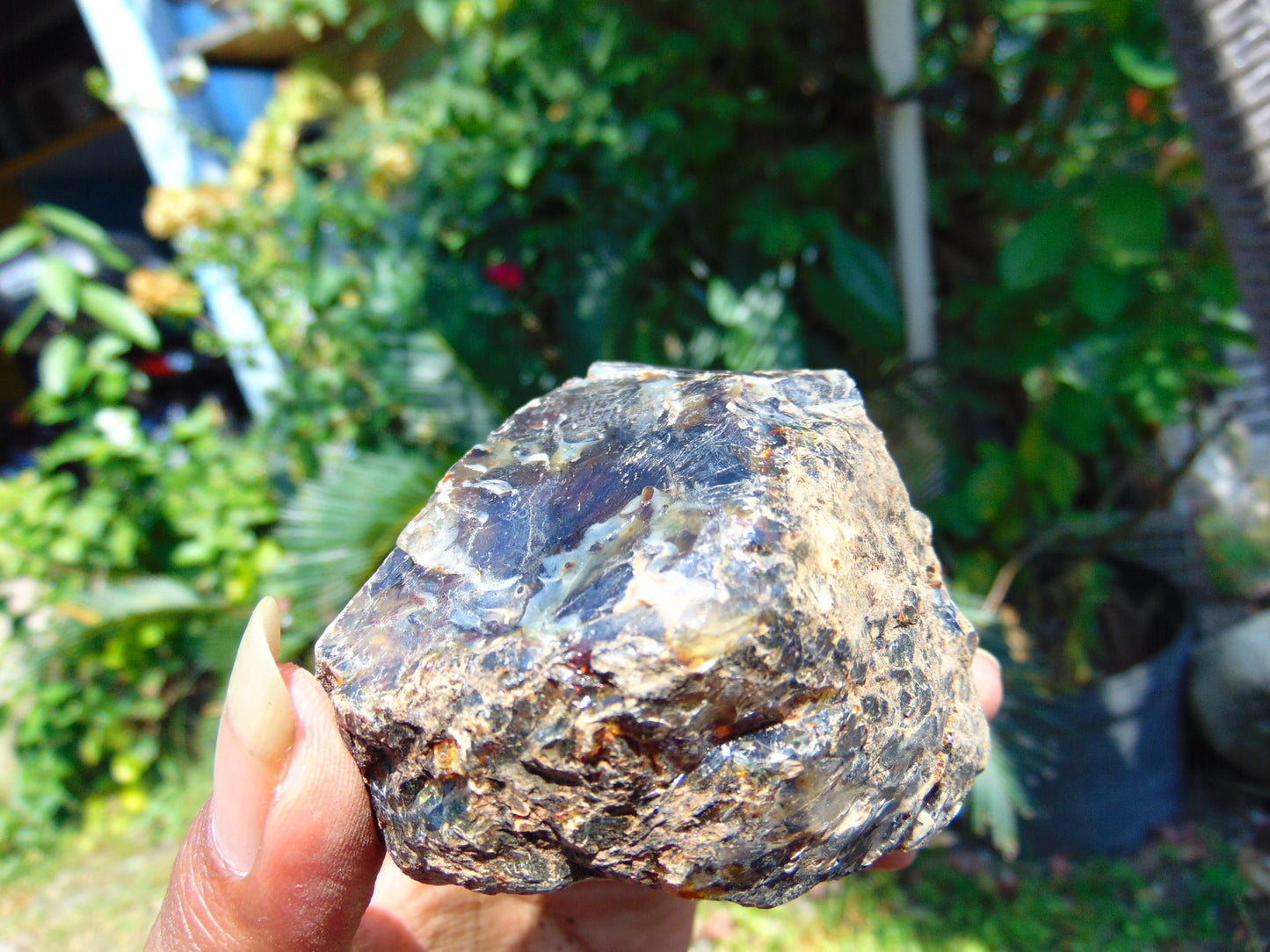 122 gram Rough Raw Indonesian Inclusion Blue Amber for Healing AGRB34