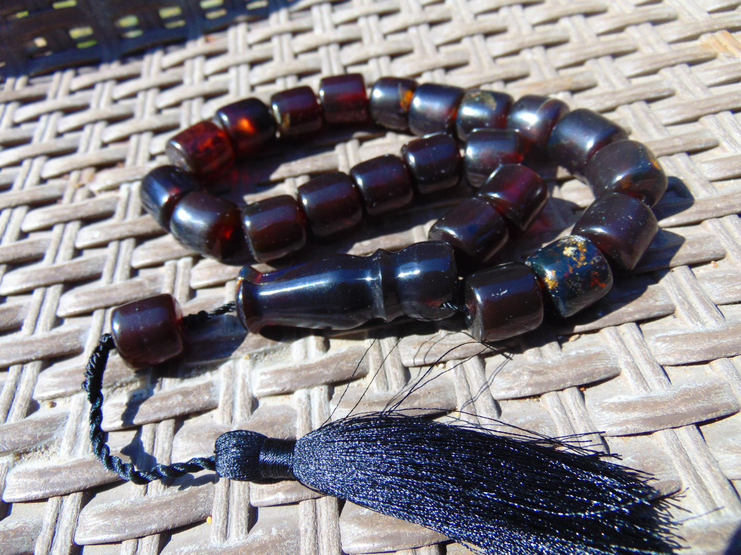 61 gr Komboloi Rosary 22+1 Beads Indonesian Cherry Red Amber for Healing 26COA09