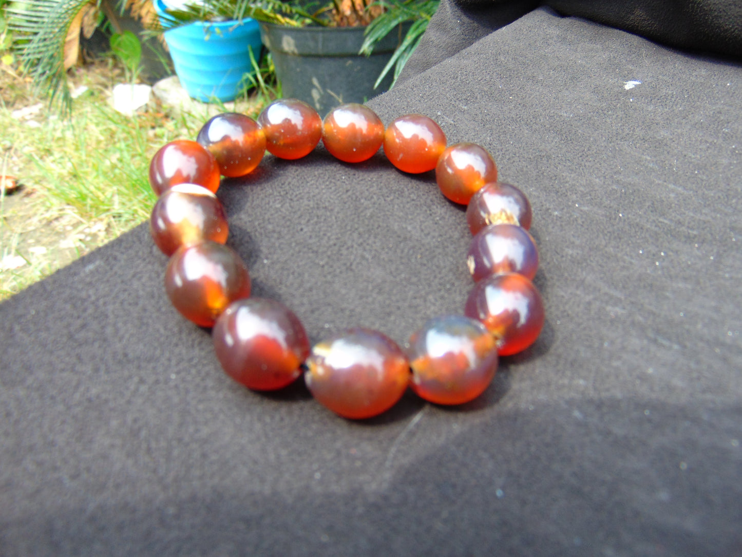23 gram 14 Beads Mala Bracelet Indonesian amber 13x16 mm for Healing A14G78