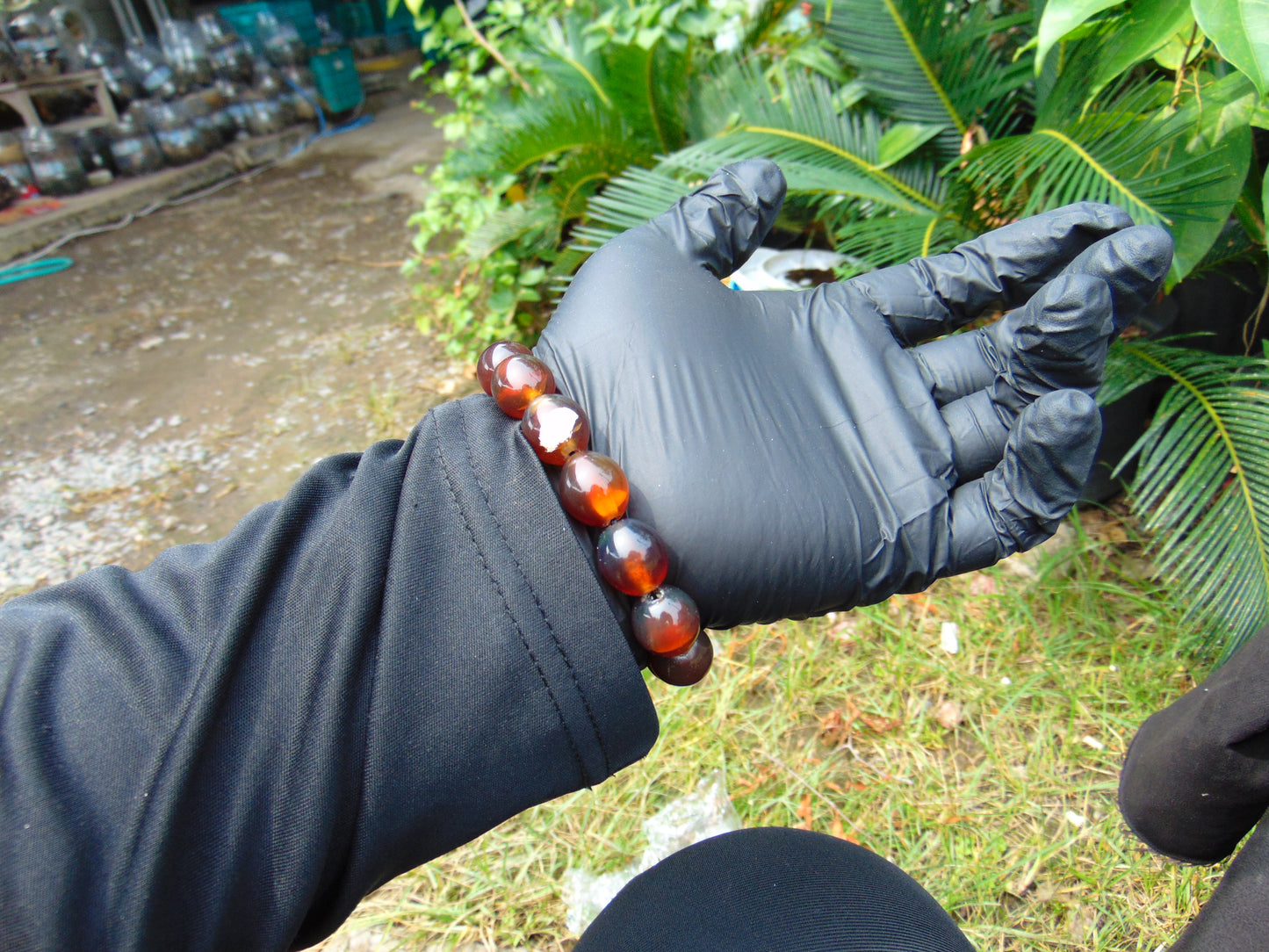 23 gram 14 Beads Mala Bracelet Indonesian amber 13x16 mm for Healing A14G78