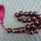 49 gr hand Tasbih 17 Beads 18 mm Indonesian Red Blue Amber for Healing TR10