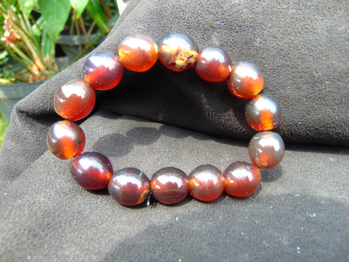 22 gram 14 Beads Mala Bracelet Indonesian amber 13x16 mm for Healing A14G101