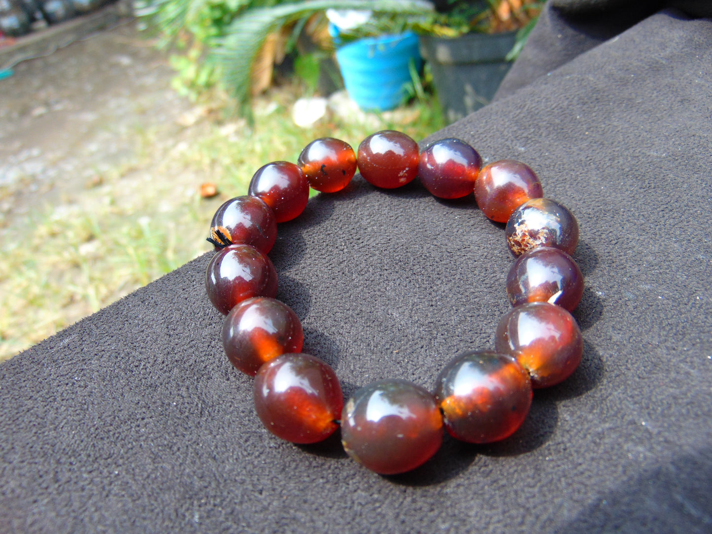 22 gram 14 Beads Mala Bracelet Indonesian amber 13x16 mm for Healing A14G101