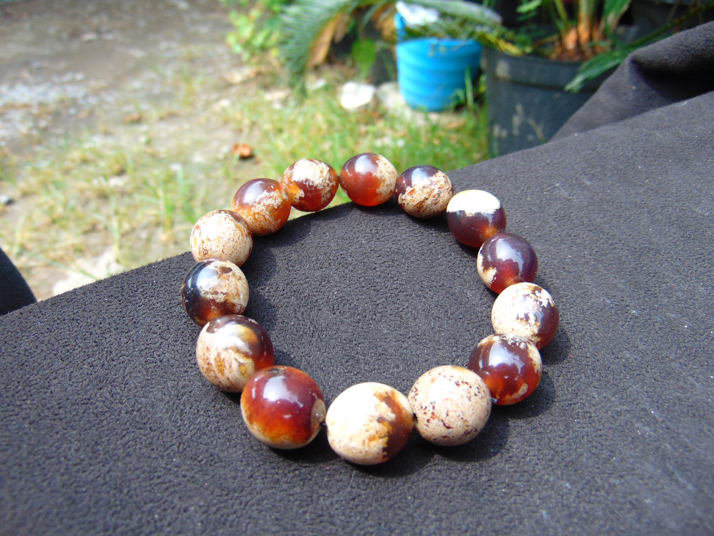 25 gram 14 Beads Mala Bracelet Indonesian amber 13x16 mm for Healing A14G81