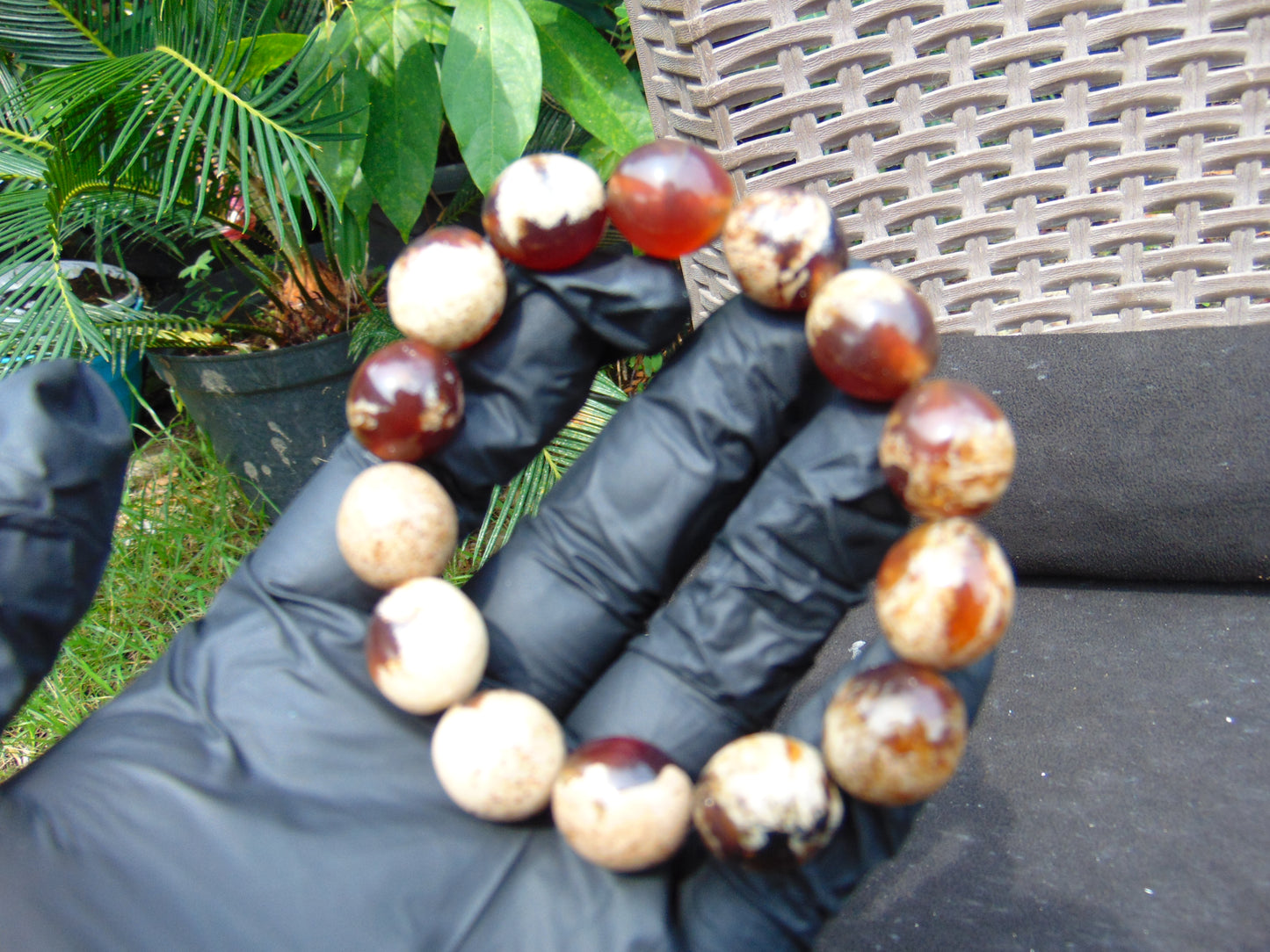 25 gram 14 Beads Mala Bracelet Indonesian amber 13x16 mm for Healing A14G81