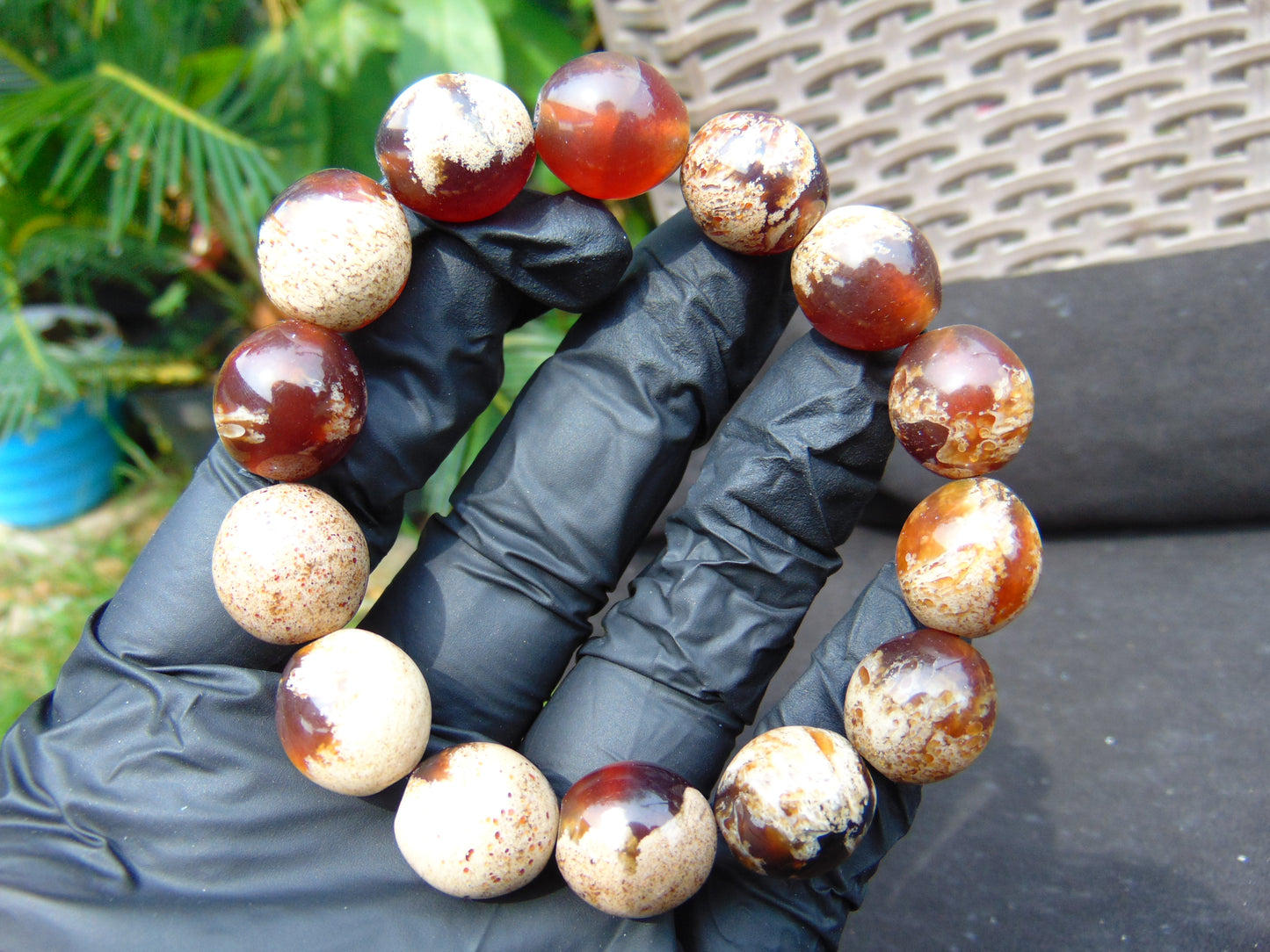 25 gram 14 Beads Mala Bracelet Indonesian amber 13x16 mm for Healing A14G81