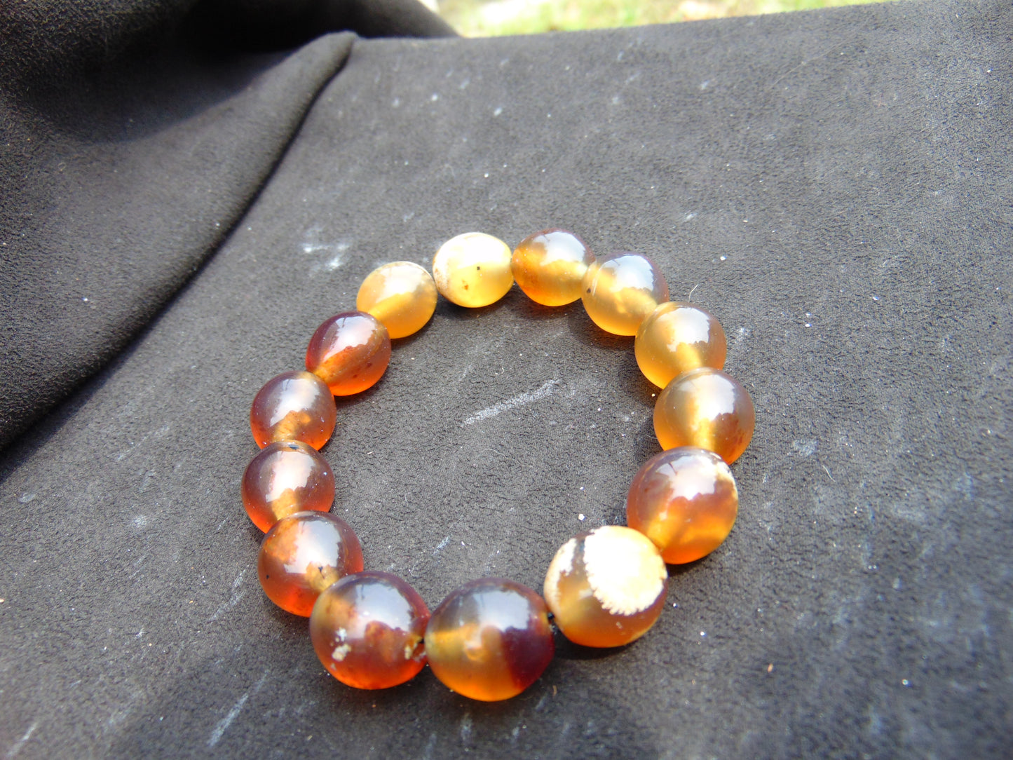 23 gram 14 Beads Mala Bracelet Indonesian amber 13x16 mm for Healing A14G88