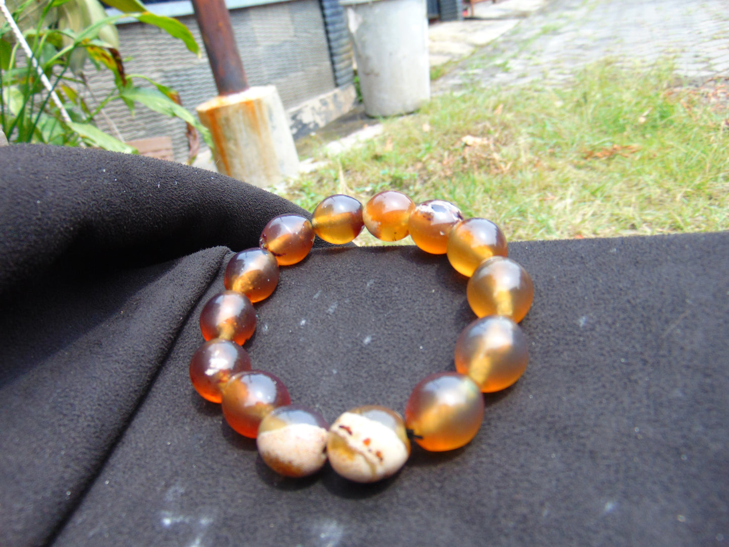 23 gram 14 Beads Mala Bracelet Indonesian amber 13x16 mm for Healing A14G88