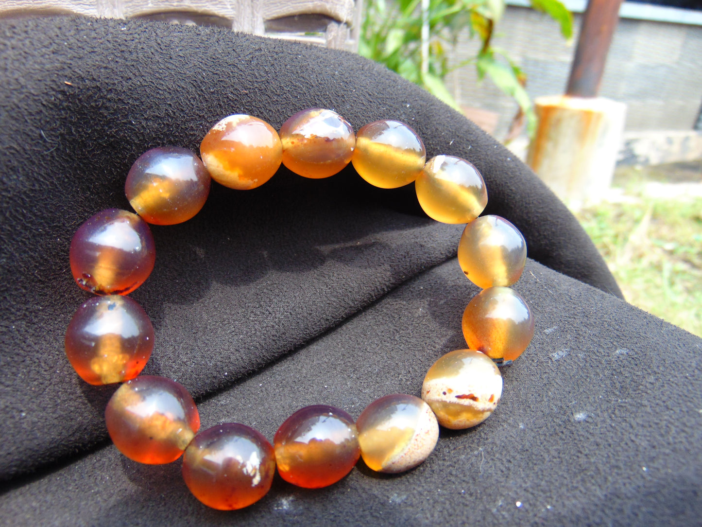 23 gram 14 Beads Mala Bracelet Indonesian amber 13x16 mm for Healing A14G88