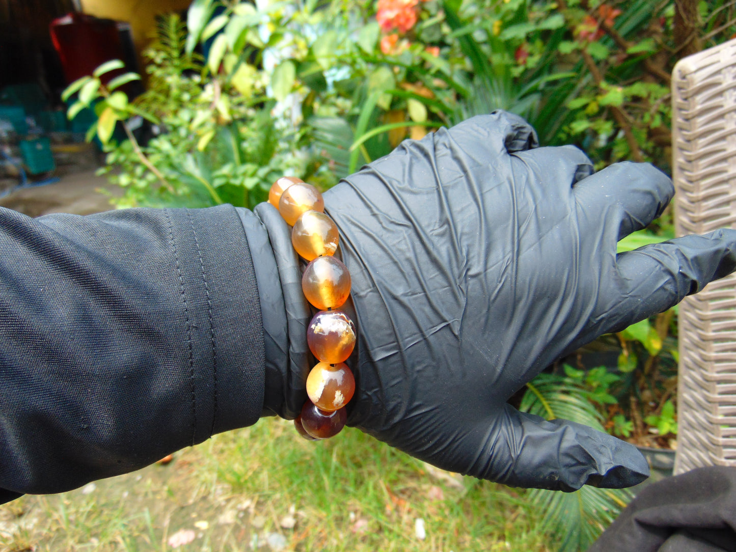 23 gram 14 Beads Mala Bracelet Indonesian amber 13x16 mm for Healing A14G88
