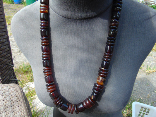 111 gr 73 Beads Combination Necklace Indonesian Sumatra Amber for Healing string 50 cm No.26