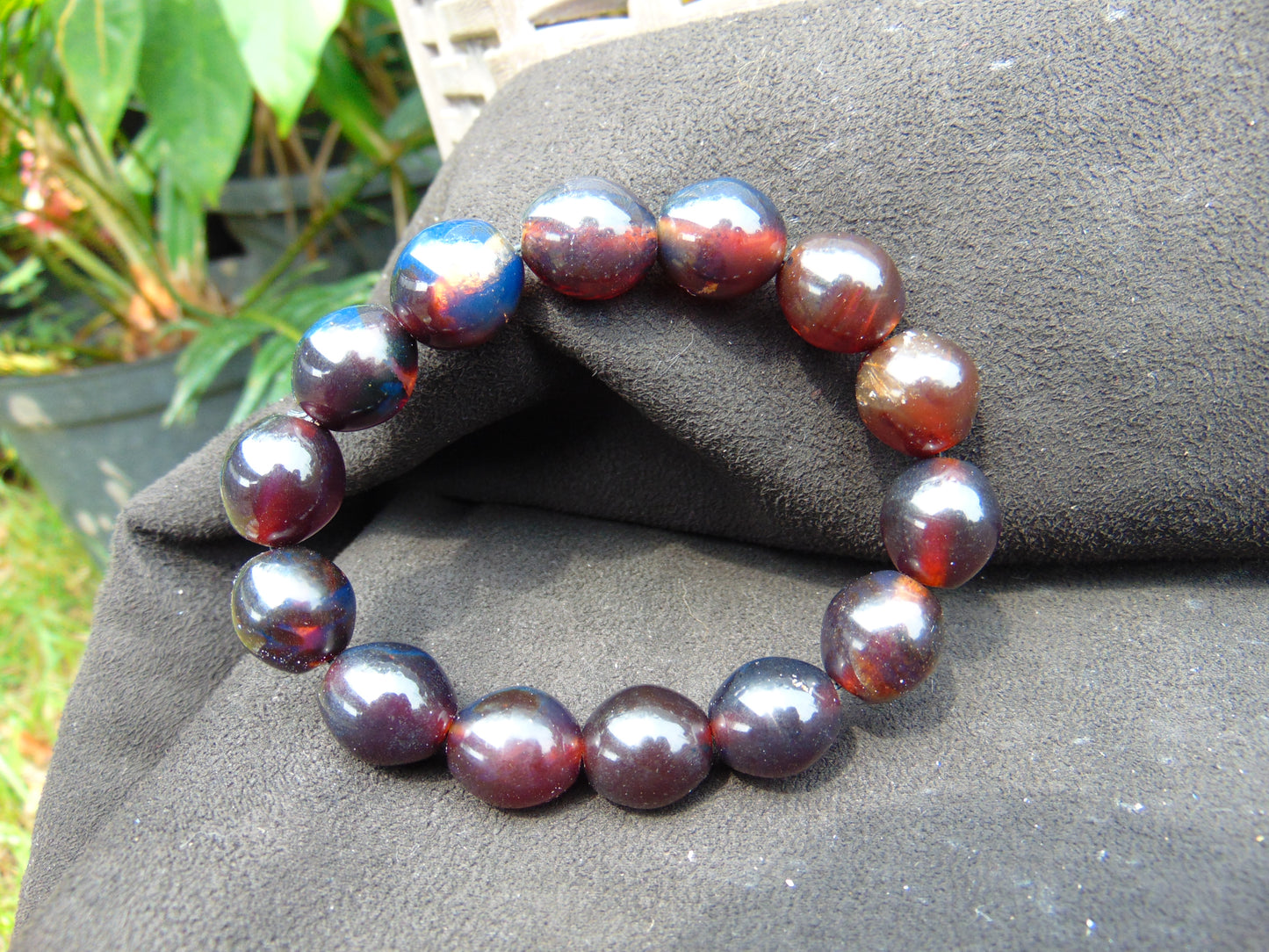 22 gram 14 Beads Mala Bracelet Indonesian amber 13x16 mm for Healing A14G107