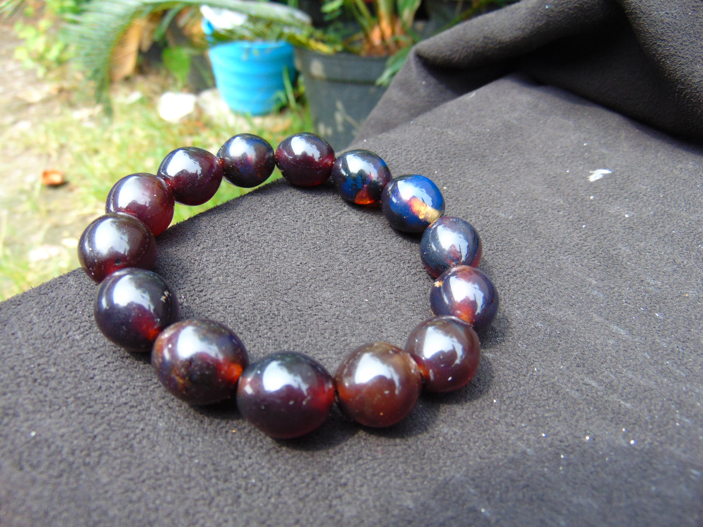 22 gram 14 Beads Mala Bracelet Indonesian amber 13x16 mm for Healing A14G107