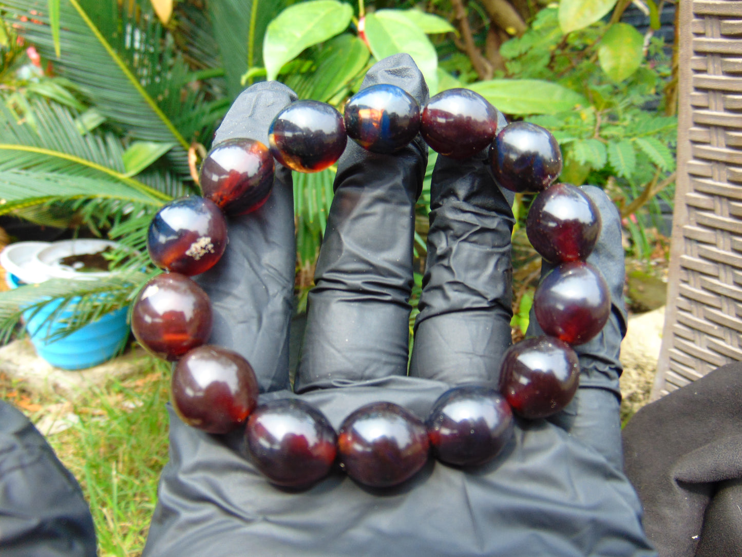 22 gram 14 Beads Mala Bracelet Indonesian amber 13x16 mm for Healing A14G107