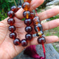 50 gr Hand Tasbih 17 Beads 18 mm Indonesian Crystal Red Amber for Healing TR13