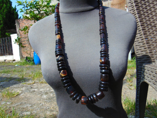 104 gr 73 Beads Combination Necklace Indonesian Sumatra Amber for Healing string 50 cm No.24