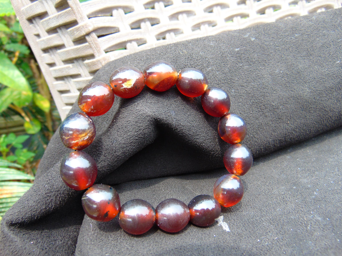 22 gram 14 Beads Mala Bracelet Indonesian amber 13x16 mm for Healing A14G84