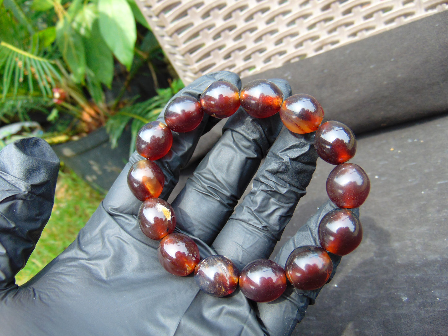 22 gram 14 Beads Mala Bracelet Indonesian amber 13x16 mm for Healing A14G84