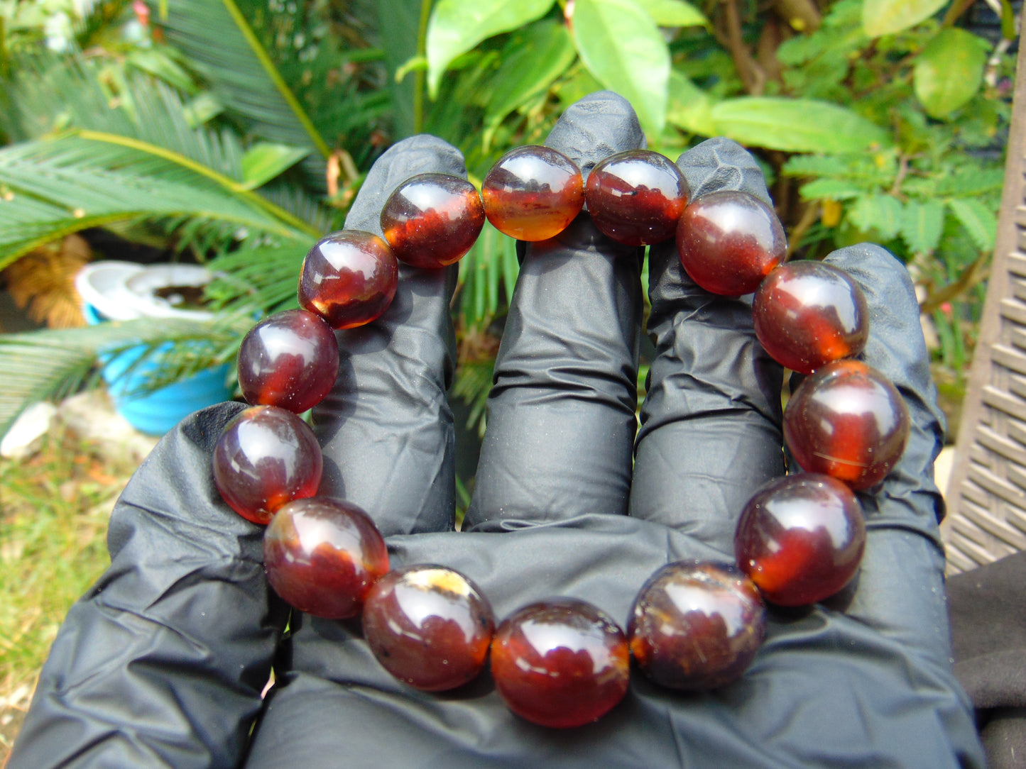 22 gram 14 Beads Mala Bracelet Indonesian amber 13x16 mm for Healing A14G84