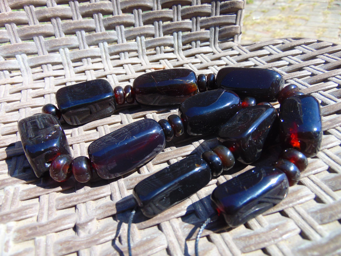 107 gr Small Necklace beads Indonesian Cherry Red Amber for Healing 26NA31
