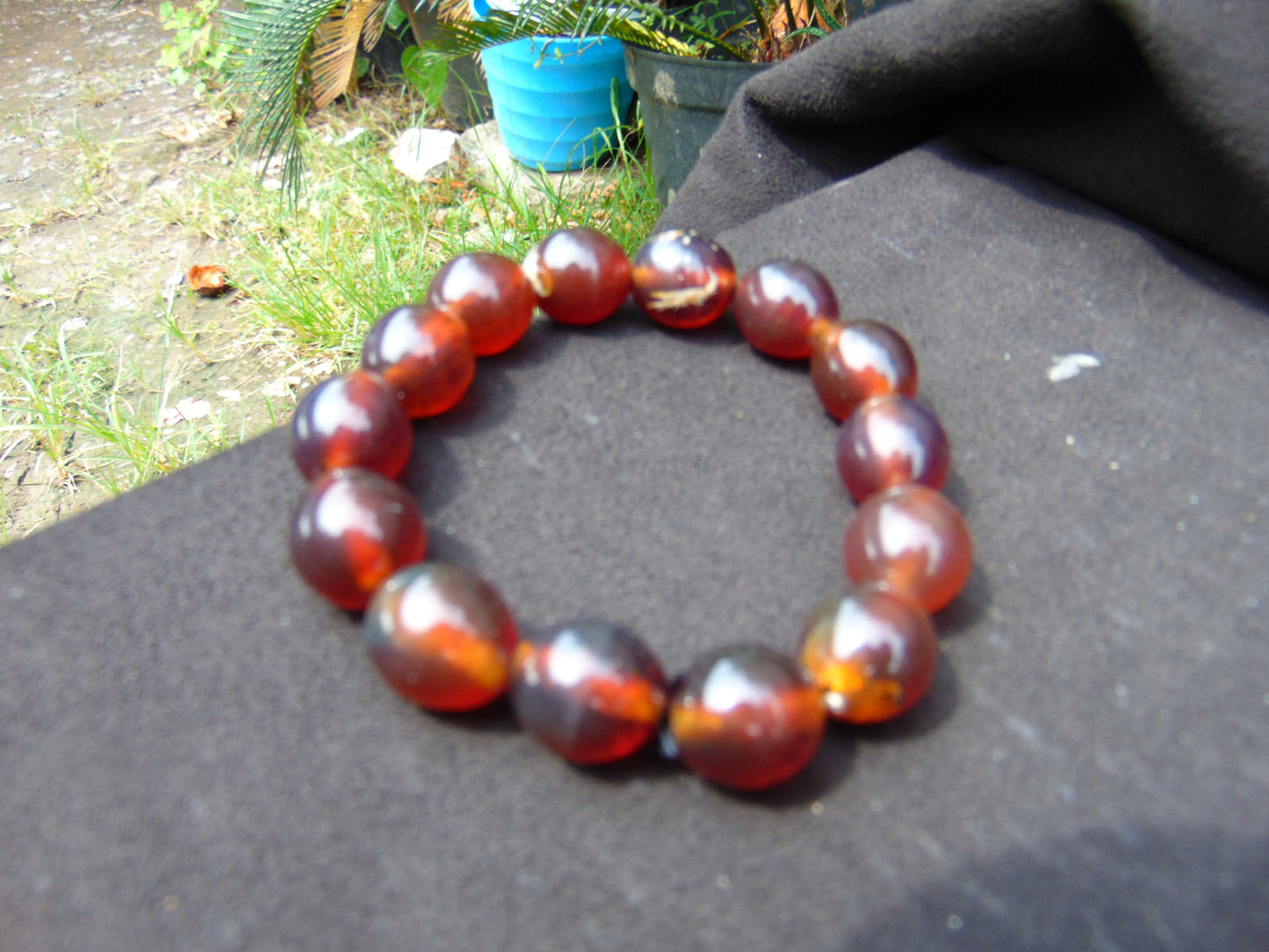 24 gram 14 Beads Mala Bracelet Indonesian amber 13x16 mm for Healing A14G79