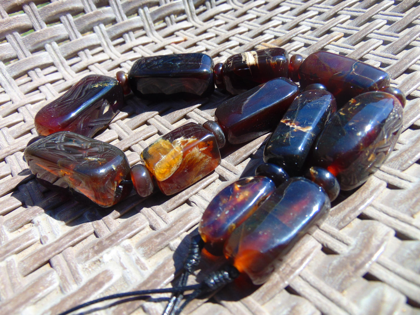 100 gr Small Necklace beads Indonesian Blue Cherry Red Amber for Healing 26NA32