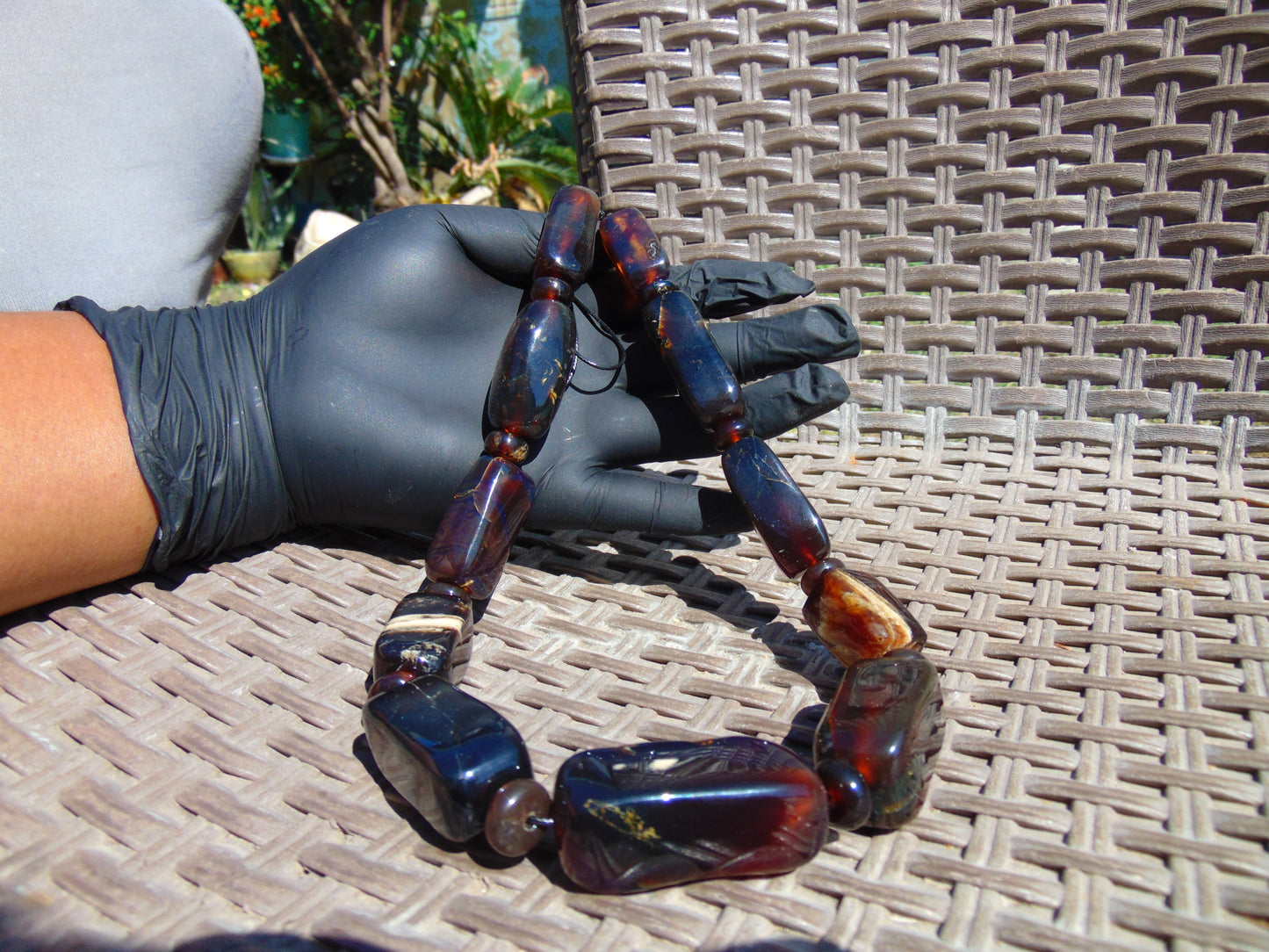 100 gr Small Necklace beads Indonesian Blue Cherry Red Amber for Healing 26NA32