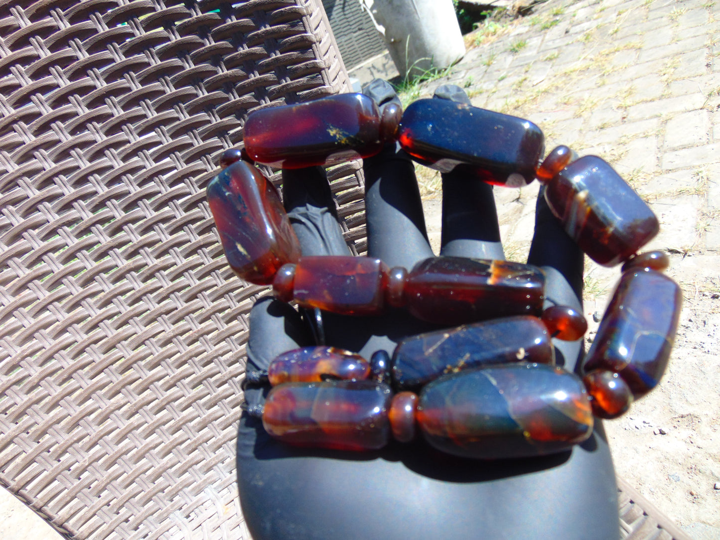 100 gr Small Necklace beads Indonesian Blue Cherry Red Amber for Healing 26NA32