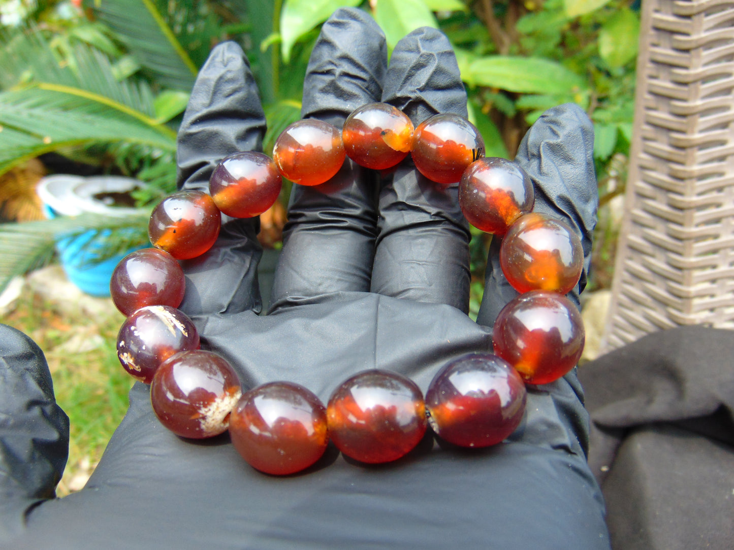 24 gram 14 Beads Mala Bracelet Indonesian amber 13x16 mm for Healing A14G79