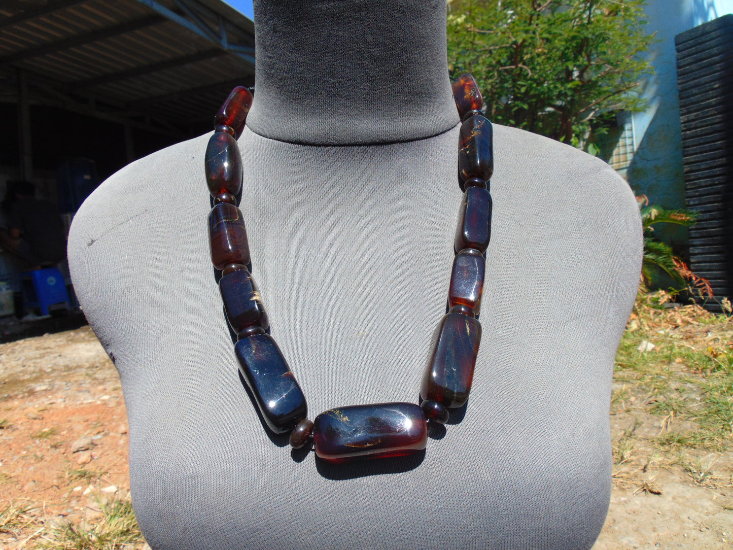 100 gr Small Necklace beads Indonesian Blue Cherry Red Amber for Healing 26NA32